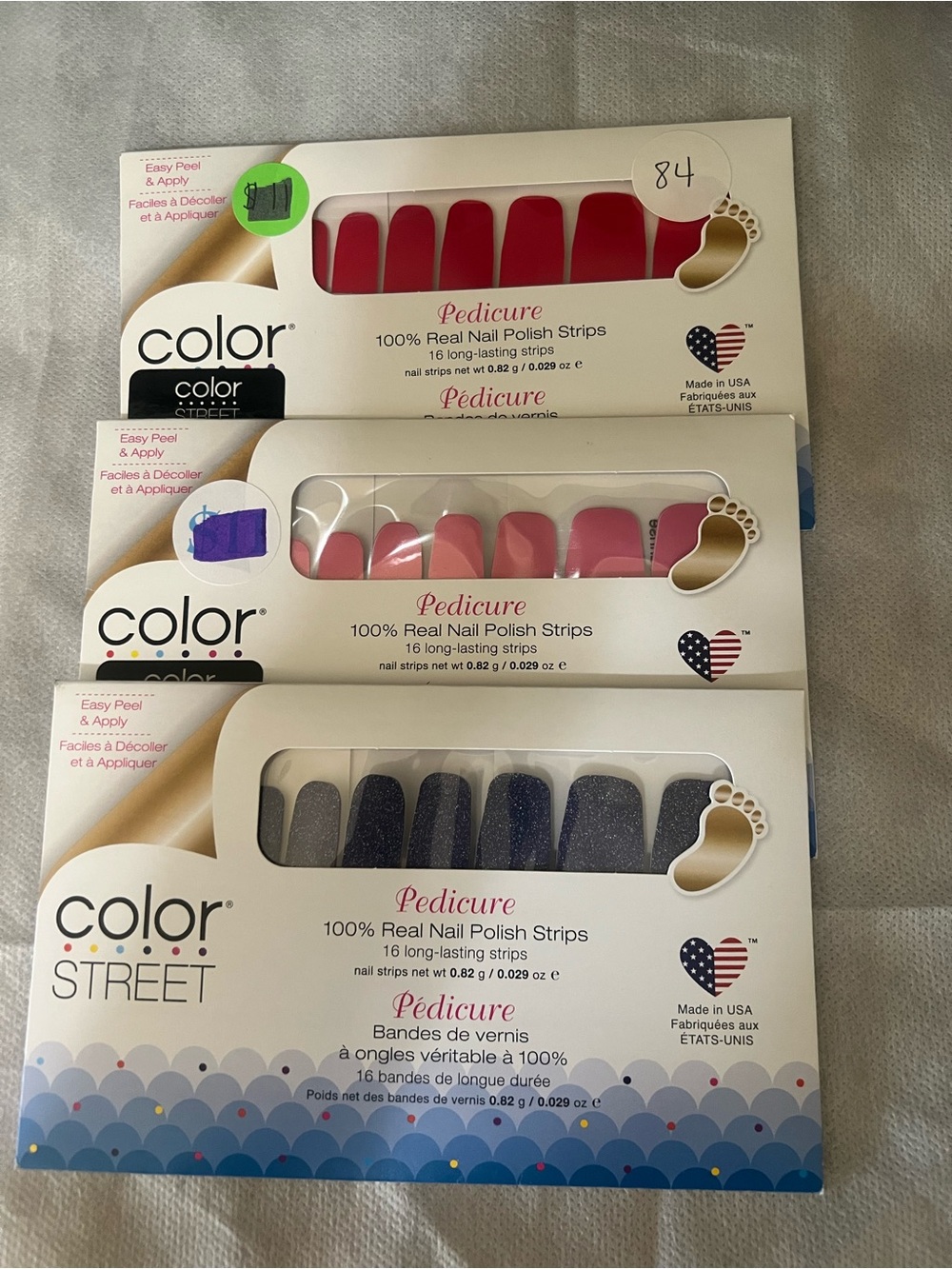 Color Street Glitter Pedicure Strips in Navy Sparkle